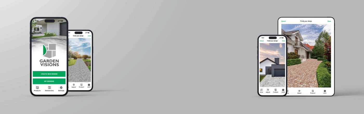 Mockup of GardenVisions app in different devices