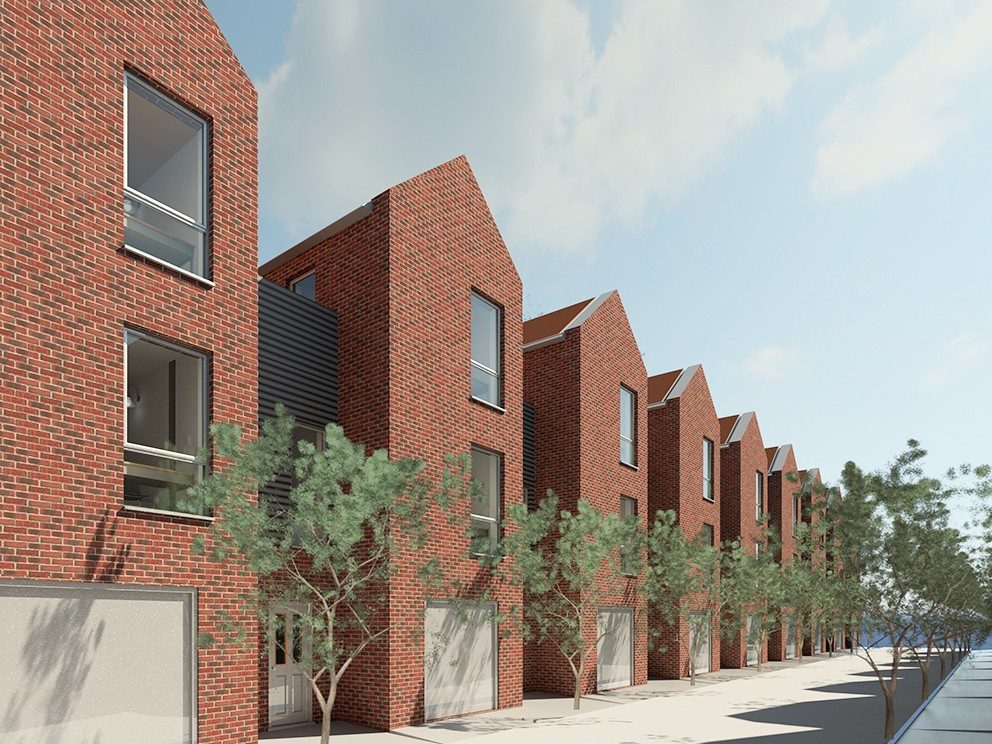 e4 house built in Hestia multi, porotherm 100 and new rivius antique slate