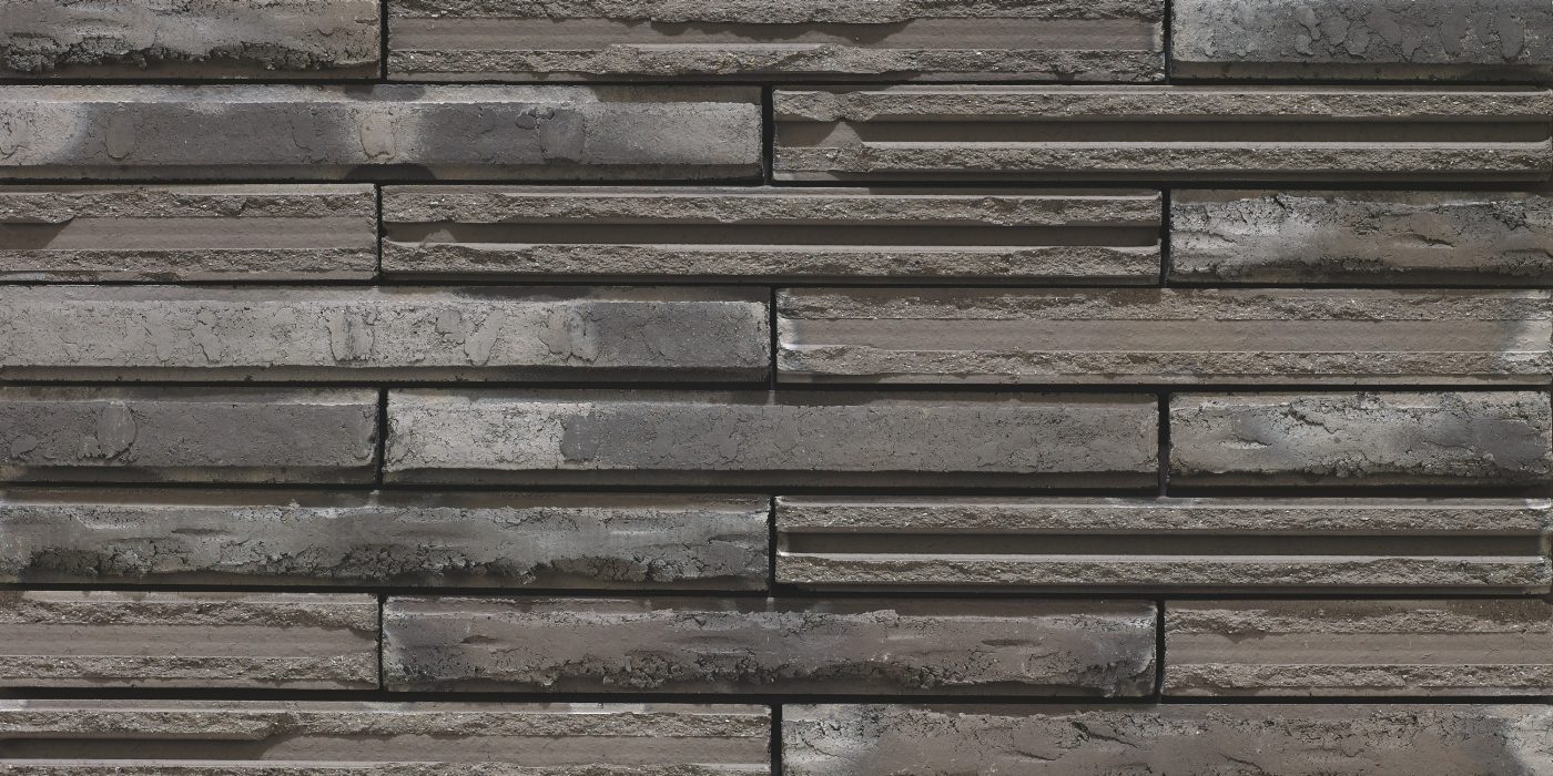 Packshot of a panel with Cassia Grafiet Zwart facing bricks