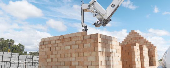 Official photo of Hadrian X laying Wienerberger Porotherm bricks