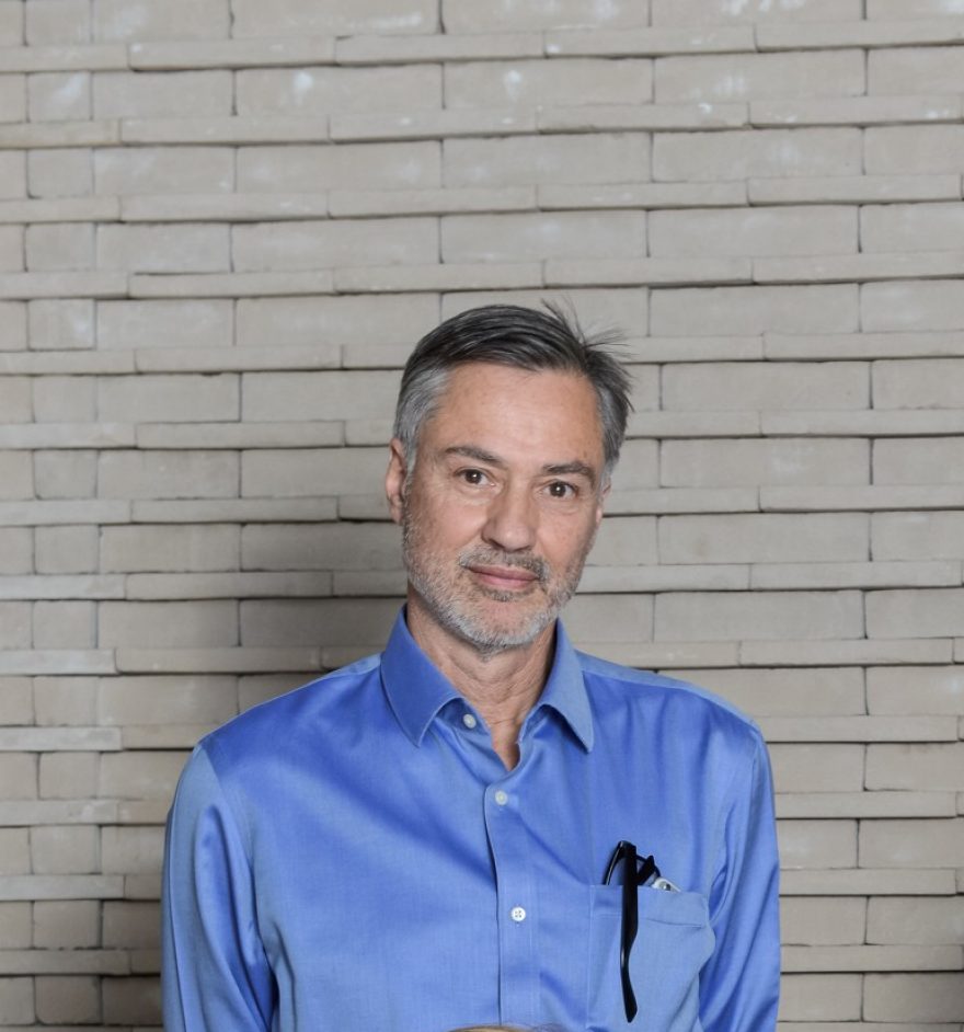 Photos of the Jury members at their meeting for the Brick Award 16. Back: Alfred Munkenbeck (left) and Johan Anrys (right); Front: Laura Andreini (left) and Matija Bevk (right)